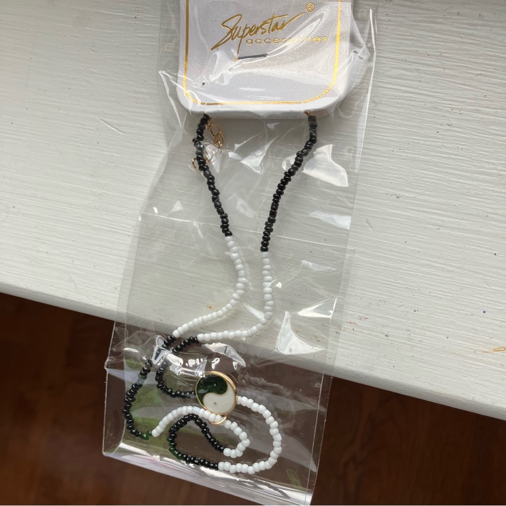 Superstar Accessories Yin Yang Beaded Necklace
